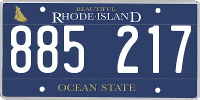 RI license plate 885217