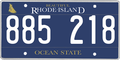 RI license plate 885218