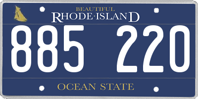 RI license plate 885220