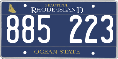 RI license plate 885223