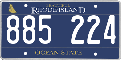 RI license plate 885224