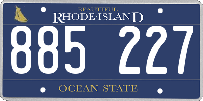 RI license plate 885227