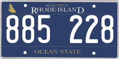 RI license plate 885228