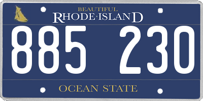 RI license plate 885230