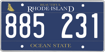 RI license plate 885231