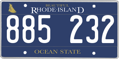 RI license plate 885232