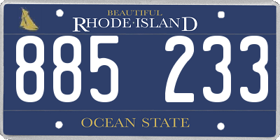 RI license plate 885233