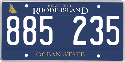 RI license plate 885235