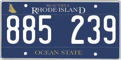 RI license plate 885239