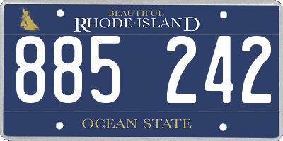 RI license plate 885242