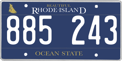 RI license plate 885243
