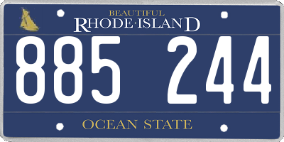 RI license plate 885244
