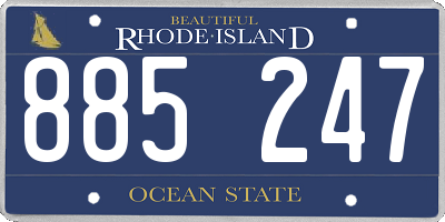 RI license plate 885247