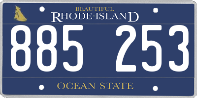 RI license plate 885253