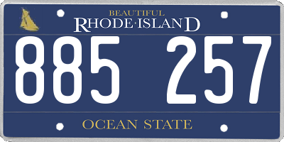 RI license plate 885257