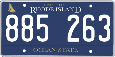 RI license plate 885263