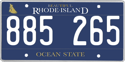 RI license plate 885265
