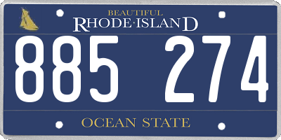 RI license plate 885274