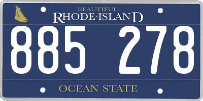 RI license plate 885278