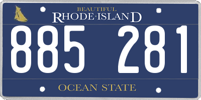 RI license plate 885281