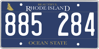 RI license plate 885284