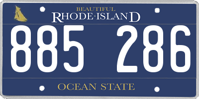 RI license plate 885286