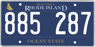 RI license plate 885287