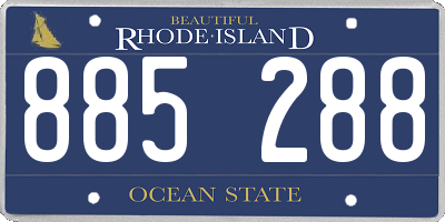 RI license plate 885288