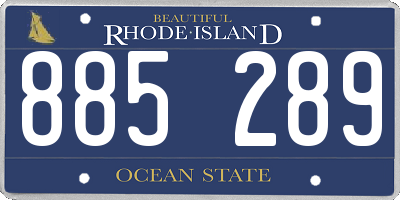 RI license plate 885289