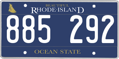 RI license plate 885292
