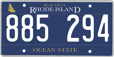 RI license plate 885294