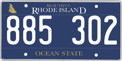 RI license plate 885302