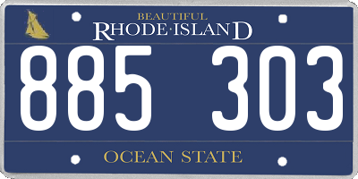 RI license plate 885303