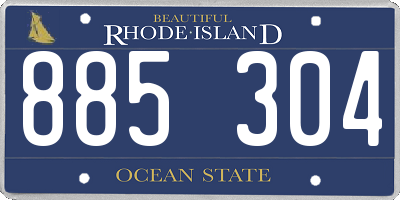 RI license plate 885304