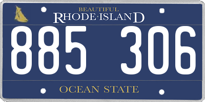 RI license plate 885306
