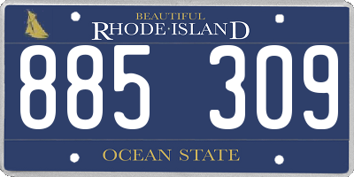 RI license plate 885309