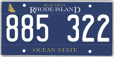 RI license plate 885322