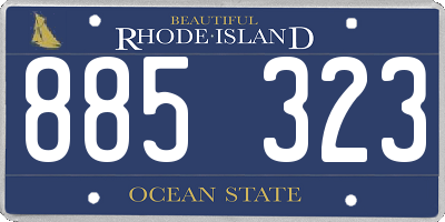 RI license plate 885323