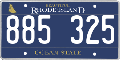 RI license plate 885325