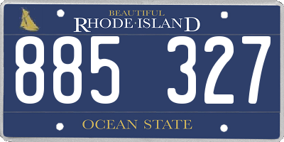 RI license plate 885327