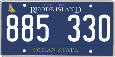 RI license plate 885330