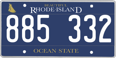 RI license plate 885332