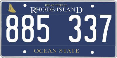 RI license plate 885337