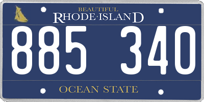 RI license plate 885340