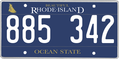 RI license plate 885342