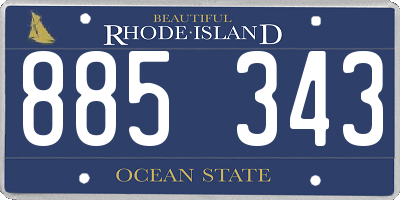 RI license plate 885343