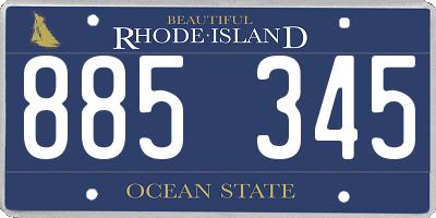 RI license plate 885345