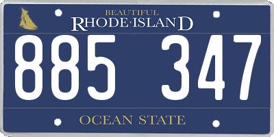 RI license plate 885347