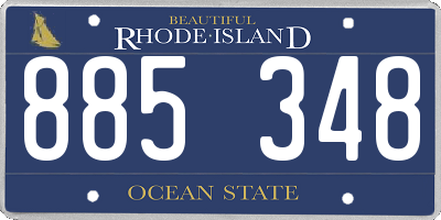 RI license plate 885348
