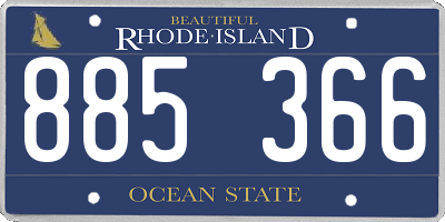 RI license plate 885366